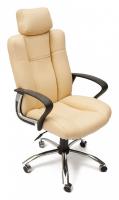 Компьютерное кресло OXFORD хром кож/зам, бежевый/бежевый перфорированный, 36-34/36-34/06 (id:  ). Фото №1