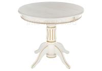 Стол деревянный Павия молочный с золотой патиной