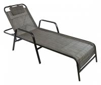 Шезлонг с регулируемой спинкой и подлокотниками ALANYA Черный Шезлонг с регулируемой спинкой и подлокотниками ALANYA Черный