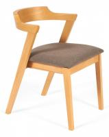 Стул мягкое сидение VERSA (Верса)  каркас бук, сиденье ткань, 54,5*56*74см, Натуральный + Коричневый   (поставляется по 2 шт). Фото №1