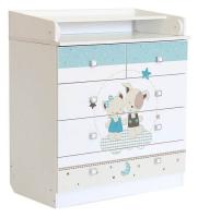 Комод пеленальный Polini kids Simple 1780 Лучшие друзья, белый. Фото №1