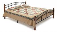 Кровать AT-8077 дерево гевея/металл, 120*200 см (middle bed), красный дуб/черный фото Кровать AT-8077 дерево гевея/металл, 120*200 см (middle bed), красный дуб/черный. Фото №1