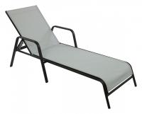 Шезлонг с регулируемой спинкой и подлокотниками NEAPOL Черный Шезлонг с регулируемой спинкой и подлокотниками NEAPOL Черный