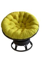 Кресло Папасан вращающийся 23/01В с желтой подушкой. Фото №1