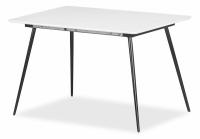 Стол VIRGO (mod.8053) металл/мдф, 120/160х80х76см, белый/черный