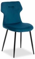 Стул Secret De Maison ROBOCOP (mod. DC0128) вельвет/металл, 57 х 46 х 85 см , синий (HLR 63)/черный   (поставляется по 4 шт). Фото №1