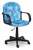 Компьютерное кресло BAGGI ткань, принт Карта на синем