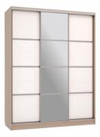 Бассо 2-600 с зеркалом (полки слева) дуб млечный/белый Бассо 2-600 с зеркалом (полки слева) дуб млечный/белый