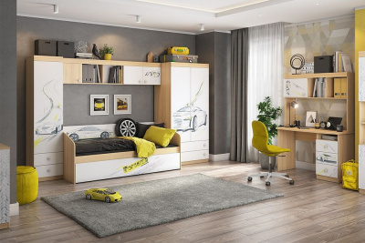 Форсаж Шкаф комбинированный (с ящ. 1-створчатый) дуб сонома/белый. Фото