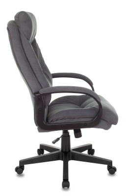 Кресло руководителя Бюрократ CH-824 Fabric серый Alfa 44 крестовина пластик. Фото №4