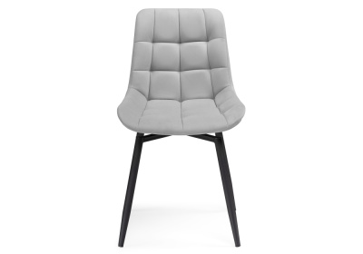 Стул на металлокаркасе Челси крутящийся велюр светло-серый / черный. Фото