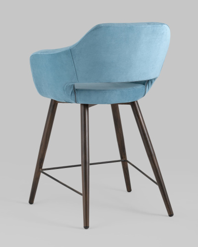 Стул полубарный Саймон велюр пыльно-голубой. Фото №7