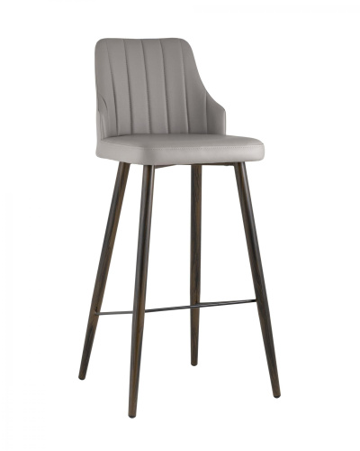 Стул барный Коналл экокожа серый. Фото №1