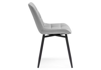 Стул на металлокаркасе Челси крутящийся велюр светло-серый / черный. Фото