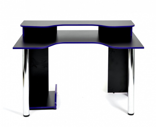 Стол компьютерный Strike-1 (120) NEO  black/blue, черный/синяя кромка. Фото №2