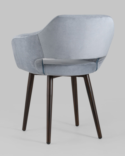 Стул с подлокотниками Саймон велюр серый. Фото №7