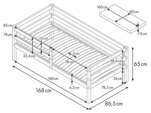 Кровать Polini Kids Simple, белый. Фото №12