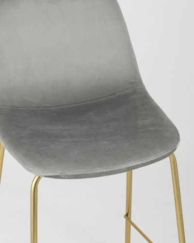 Стул полубарный Валенсия велюр серый золотые ножки. Фото №9