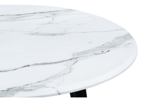 Стол деревянный Абилин 90 мрамор белый / черный матовый. Фото №4