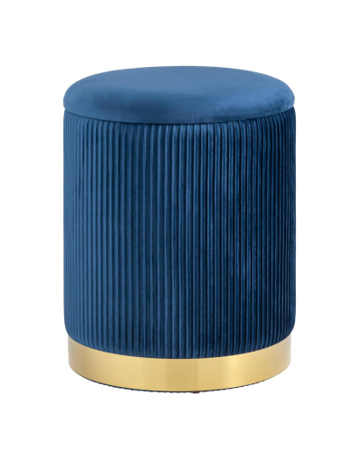 Пуф Шарлотта с ящиком велюр синий. Фото №1