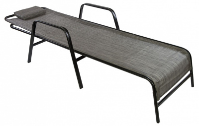 Шезлонг с регулируемой спинкой и подлокотниками ALANYA Черный фото Шезлонг с регулируемой спинкой и подлокотниками ALANYA Черный. Фото