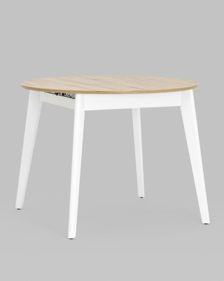 Стол Rondo 100-135*100 дуб/белый. Фото №3