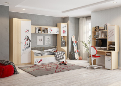 Энерджи Шкаф 2-створчатый дуб сонома/белый. Фото №2