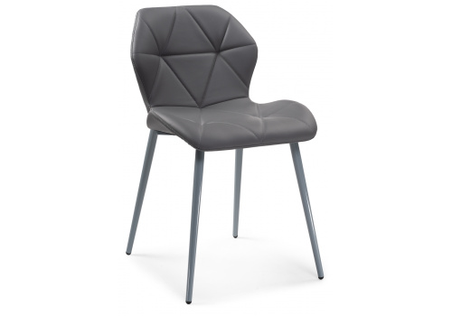 Стул Вальд экокожа серый / серый глянец. Фото №1