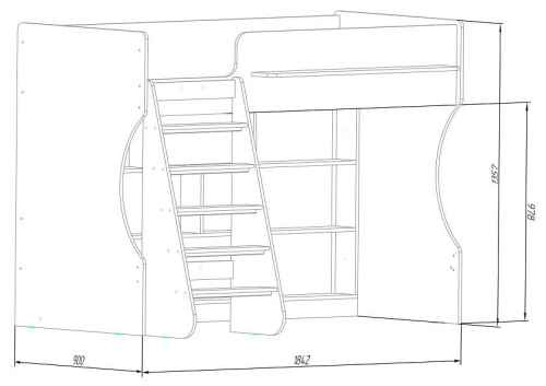 Кровать-чердак Р432-П Капризун 1, оранжевый. Фото №5