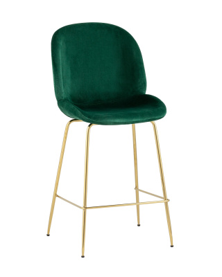 Стул полубарный Beetle со спинкой изумрудный. Фото