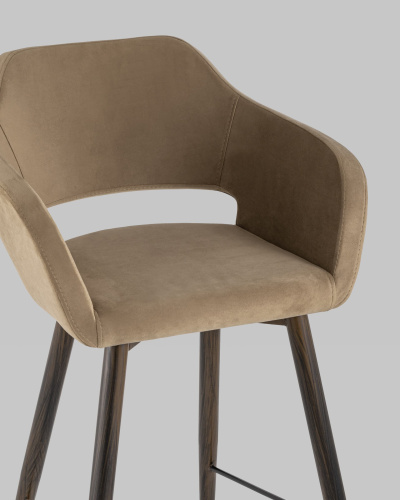 Стул барный Саймон велюр капучино. Фото №9