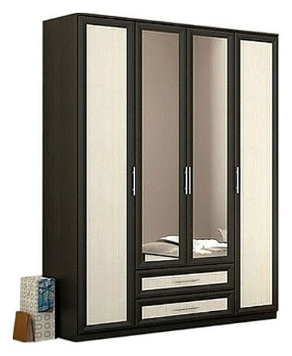 Юлианна СБ-074-01 Шкаф 4-х дверный с зеркалами Дуб феррара. Фото №1