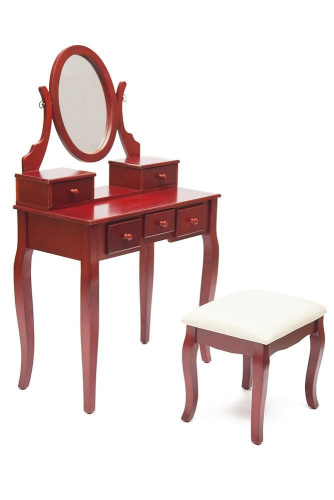 Туалетный столик с пуфом NY-V3023 (Вишня). Фото №1