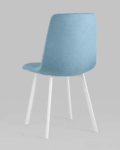 Стул Chilly рогожка голубой ножки белые. Фото №7