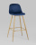 Стул барный Валенсия велюр синий ножки цвет дерево. Фото №3