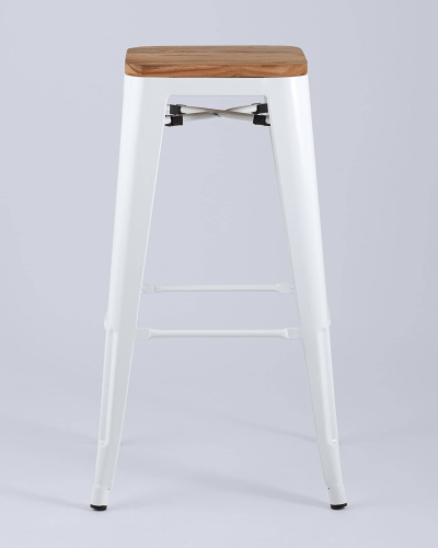 Стул барный TOLIX WOOD белый глянцевый. Фото №5