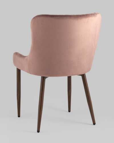 Стул Ститч Хани велюр пыльно-розовый ножки дерево. Фото №7