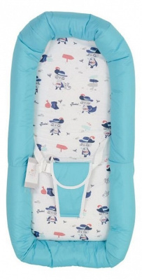 Шезлонг детский Polini kids Коты, голубой. Фото