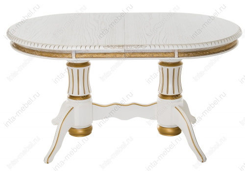 Стол Женева молочный с золотой патиной. Фото №4