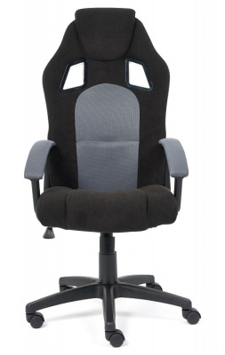 Кресло DRIVER флок/ткань, черный/серый, 35/TW-12. Фото
