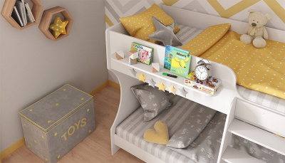 Кровать двухъярусная Polini Kids Dream 1500, белый фото Кровать двухъярусная Polini Kids Dream 1500, белый. Фото №5