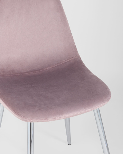 Стул Валенсия велюр розовый хромированные ножки. Фото №9