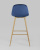 Стул барный Валенсия велюр синий ножки цвет дерево. Фото №6
