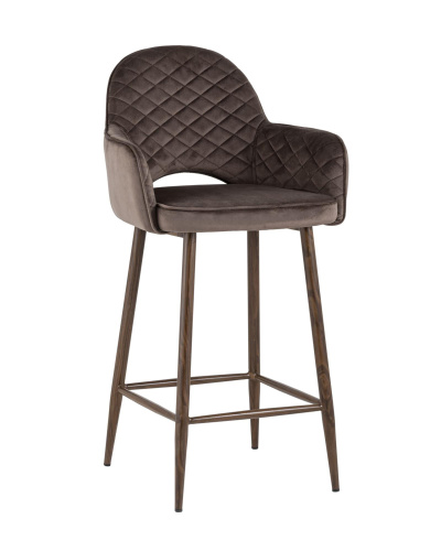 Стул полубарный Венера диамант велюр коричневый. Фото №1