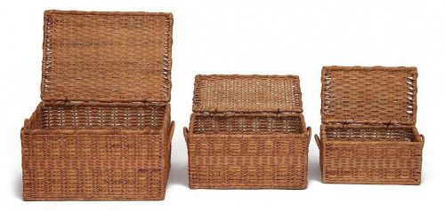 Сундук Secret De Maison Bonanza (набор из 3 штук)  натуральный ротанг, 40*25*20/48*32*25/55*40*30 см, Коньяк. Фото №1