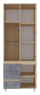 Киото СТЛ.339.02 Шкаф со стеклом Дуб небраска/Бетон тёмный. Фото №2