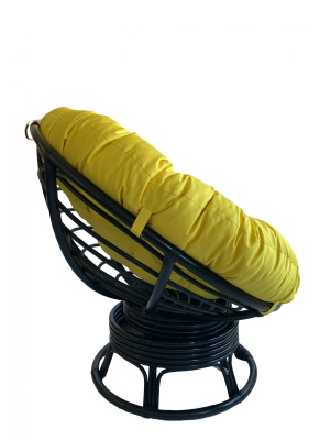 Кресло Папасан вращающийся 23/01В с желтой подушкой. Фото №4