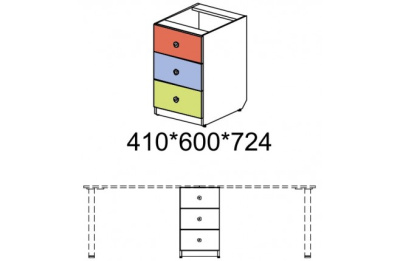 Стол приставной к тумбе Силуэт. Фото №3