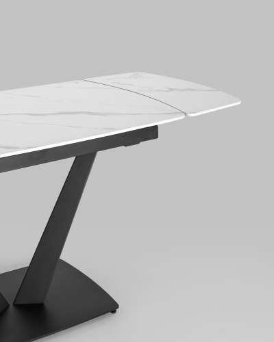 Стол обеденный Клео раскладной 120-180*90 керамика светлая. Фото №6