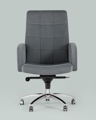 Кресло руководителя Лансет микровелюр темно-серый. Фото